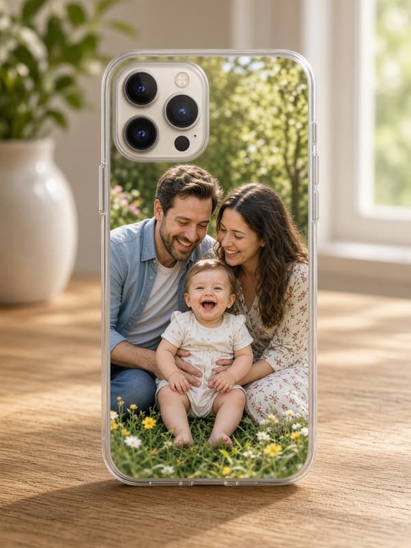 Custom case printed with a family photo